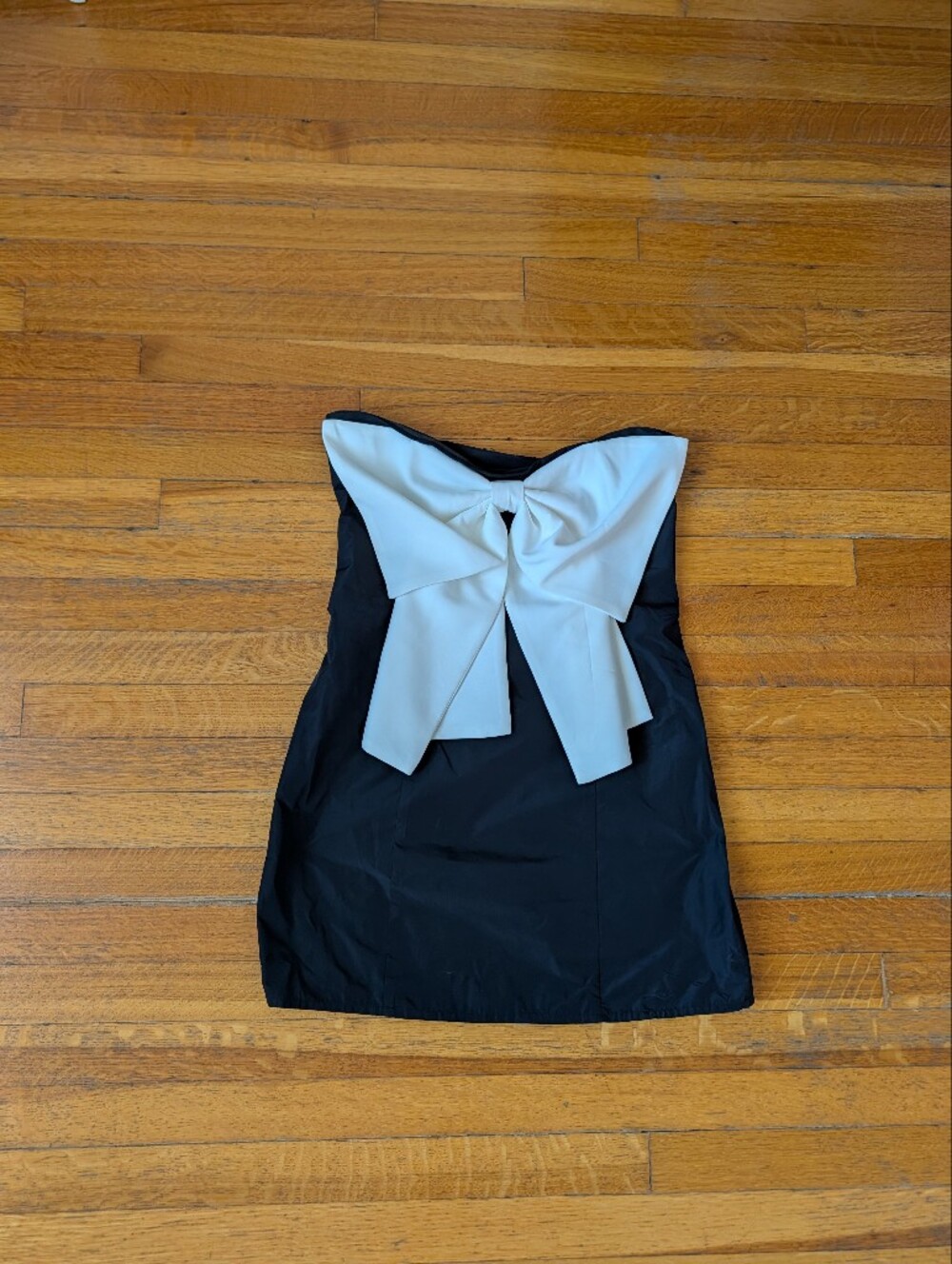 Kimchi Blue from Urban Outfitters Strapless Black Mini Dress with White Bow